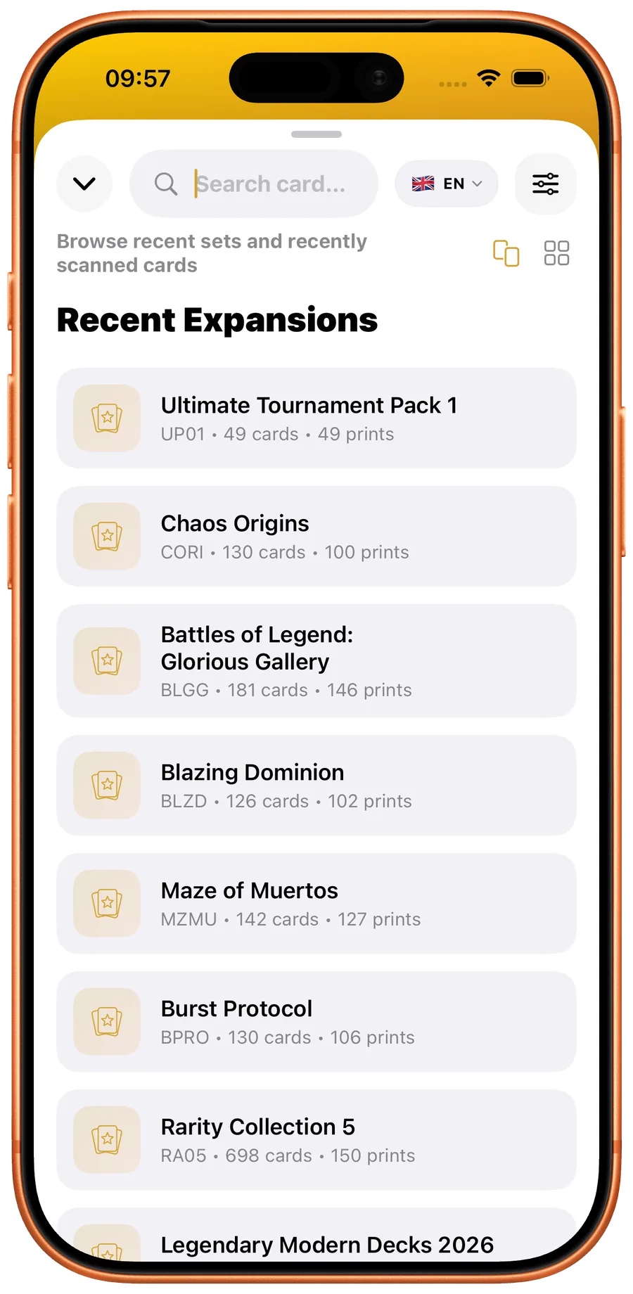 YuScan search with recent Yu-Gi-Oh! expansions and filters