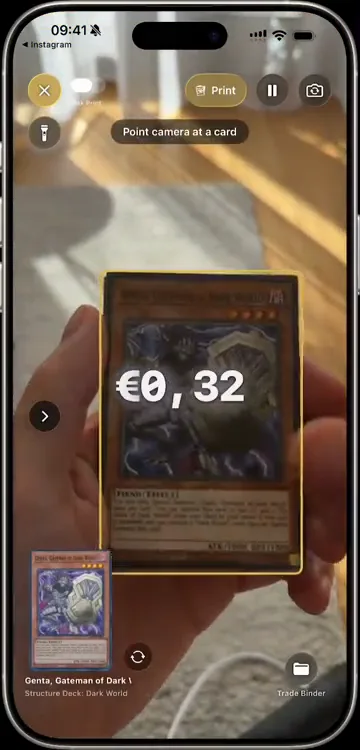 Point your camera at any Yu-Gi-Oh! card and it's identified in under a second. Works with every expansion and rarity.